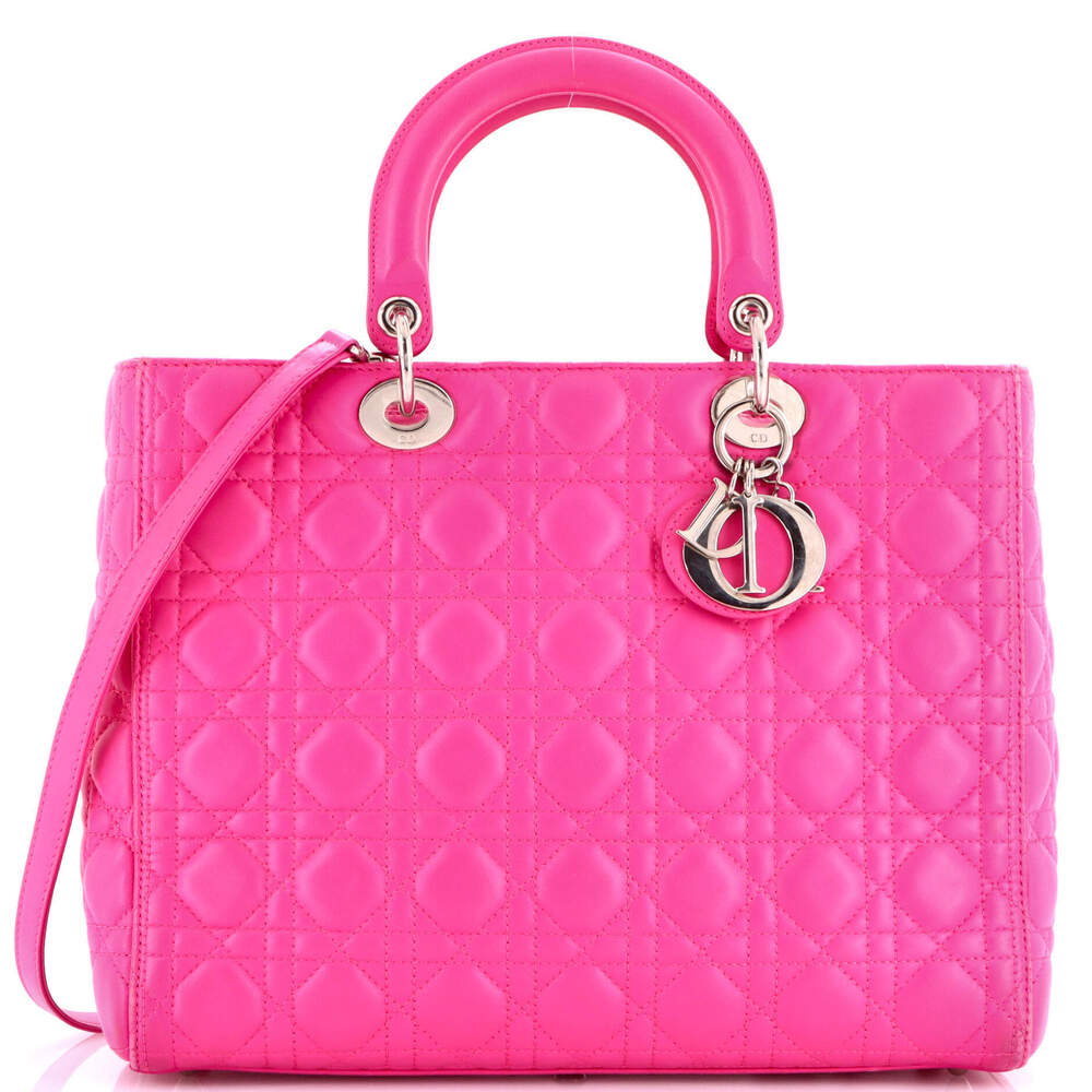 Christian Dior Large Vintage Lady Dior Bag Cannage Quilt Lambskin
